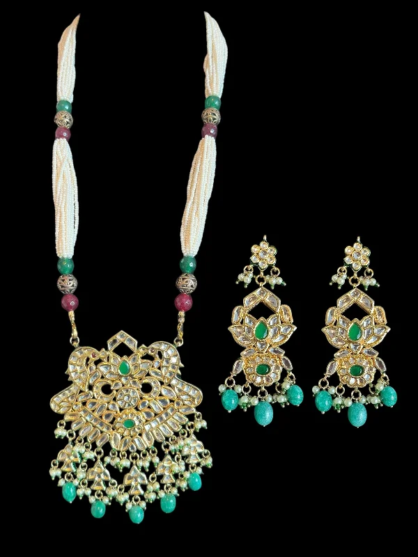 chandler earrings for women-PS539 chethana kundan mala set with earrings ( READY TO SHIP )t