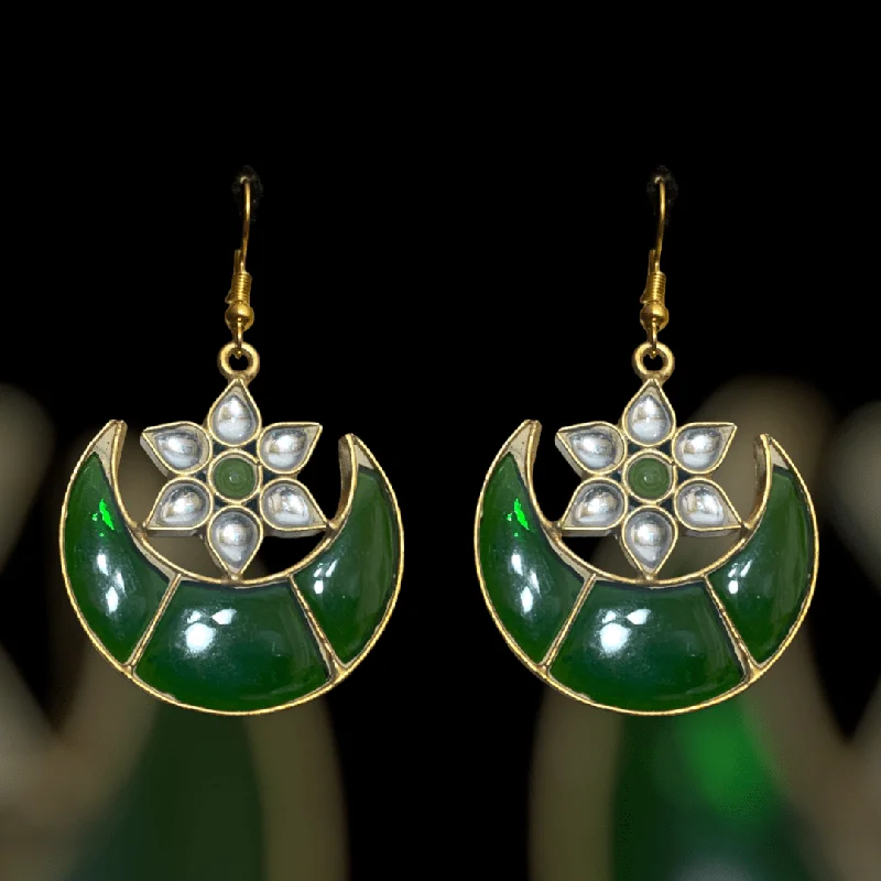 zircon earrings for women-DER244   Niswa farshi kundan earrings  (READY TO SHIP )