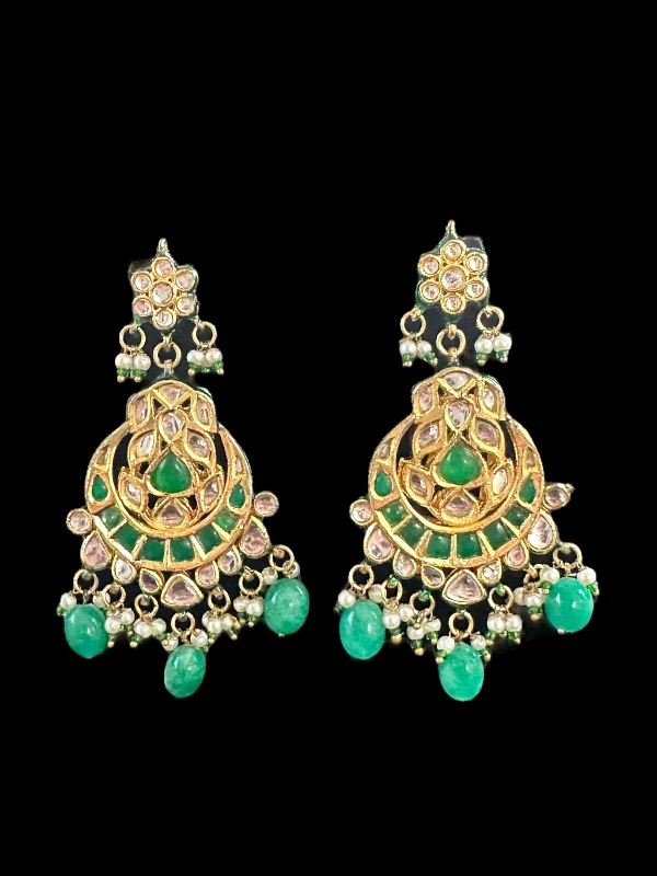 floral earrings for women-DER511 Sabya kundan Meenakari earrings ( READY TO SHIP )