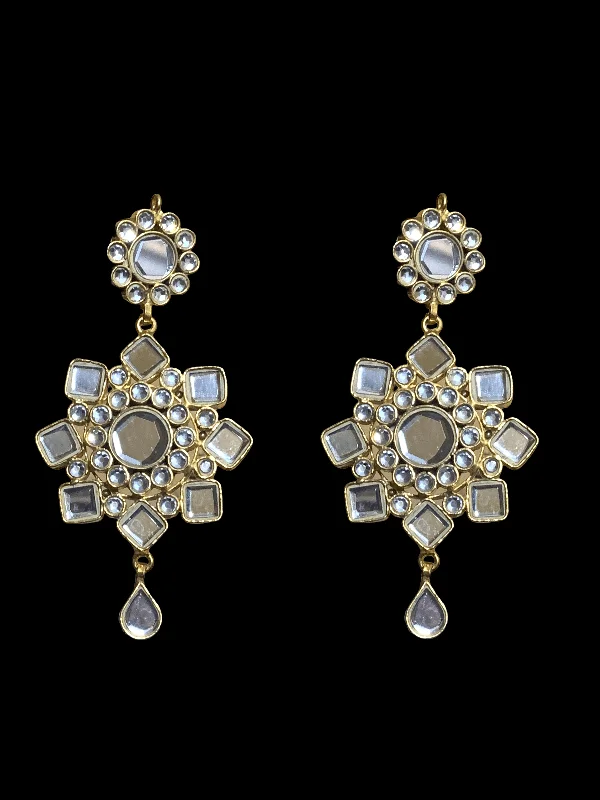 custom earrings for women-DER250 Samaa kundan earrings ( READY TO SHIP )