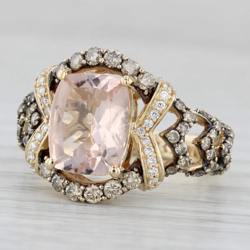 multi-stone engagement rings for women-3.63ctw Le Vian Chocolate Brown Diamonds Morganite Ring 14k Gold Size 7 Cocktail