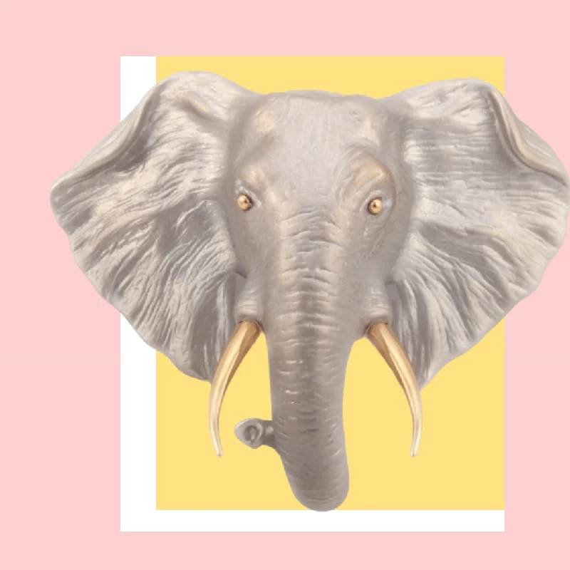 retro brooch pins for women-Elephant head brooch by Bill Skinner