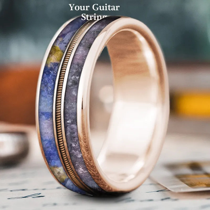 luxury gold rings for women-Custom Design - 3-Inlay Metal Center Ring etnkmXXGzE6w0CJGz9uaf4JA