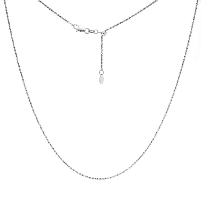 personalized necklaces for women-ADJUSTABLE WHITE GOLD ROPE CHAIN