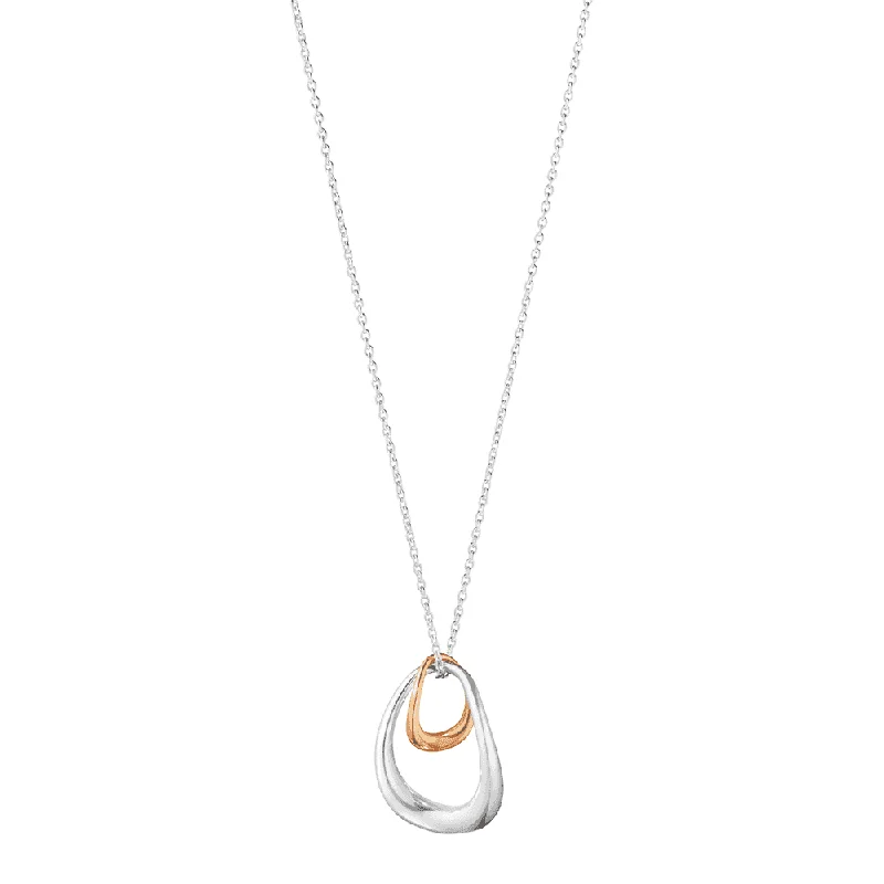 birthstone necklaces for women-Offspring Sterling Silver & 18ct Rose Gold Pendant