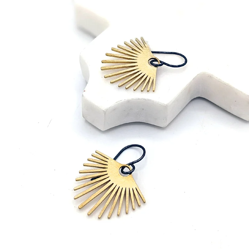 anniversary earrings for women-Palm Frond Earrings