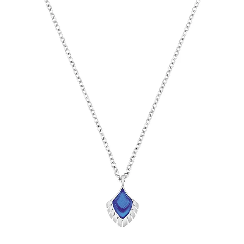 long necklaces for women-Paon Blue Crystal & Silver Pendant