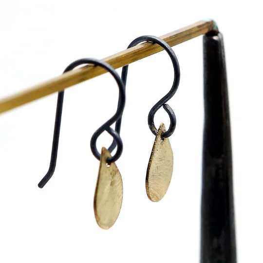 hoop earrings with stones for women-Brass Drops Earrings