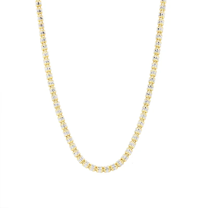 crystal necklaces for women-TWO-TONE GOLD DIAMOND CUT SPARKLE CHAIN, 2.7MM