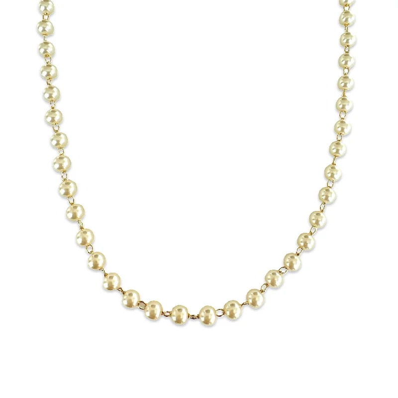 dainty gold necklaces for women-Gold Filled Pearl Choker Necklace