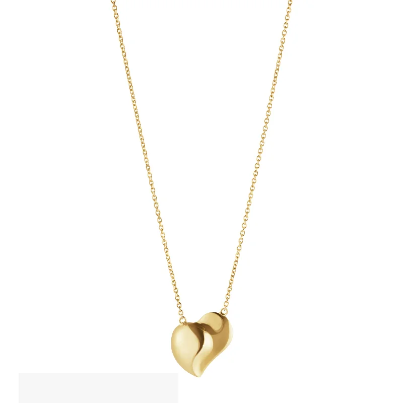 anniversary necklaces for women-18ct Yellow Gold Heart Pendant