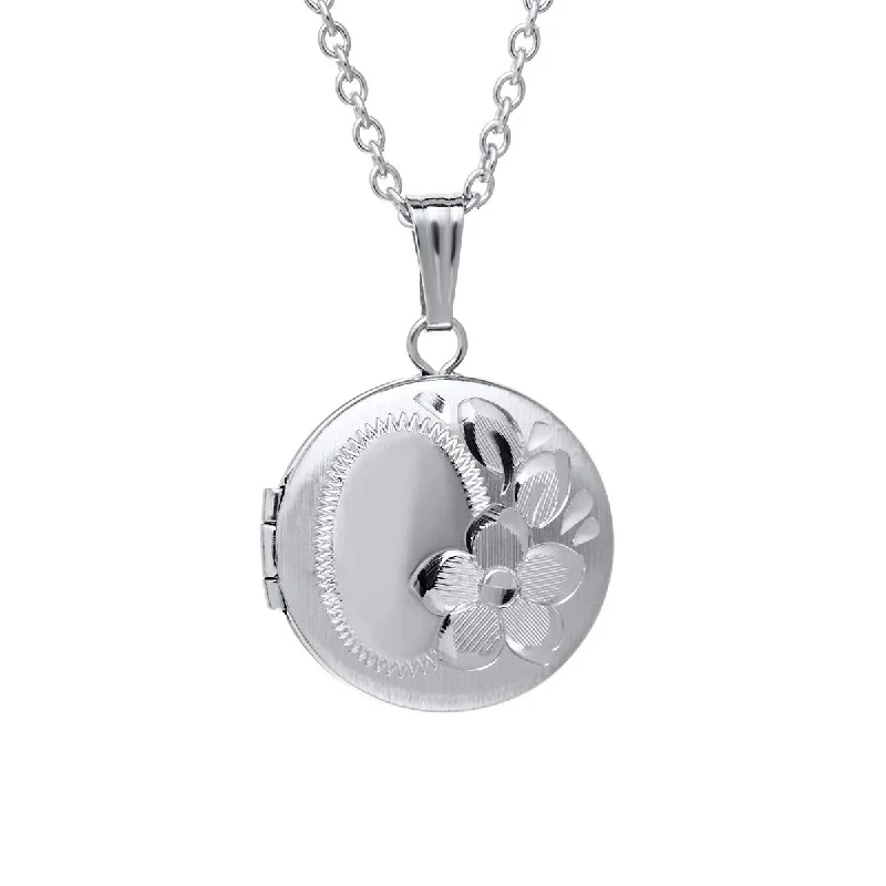 small pendant necklaces for women-STERLING SILVER CHILDREN'S ROUND LOCKET