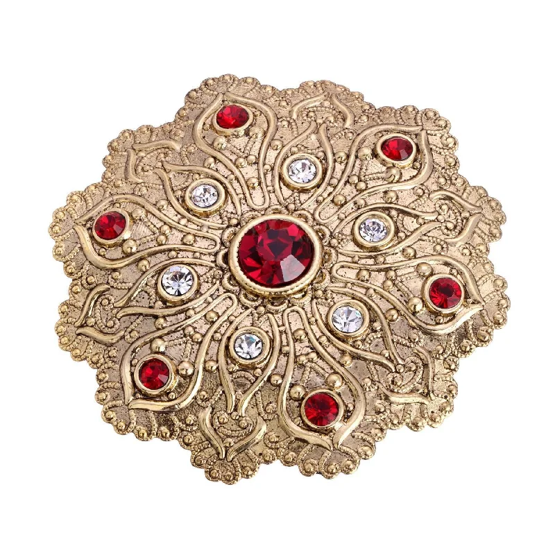 luxury flower brooches for women-1928 Jewelry Imperial Flower Crystal Brooch