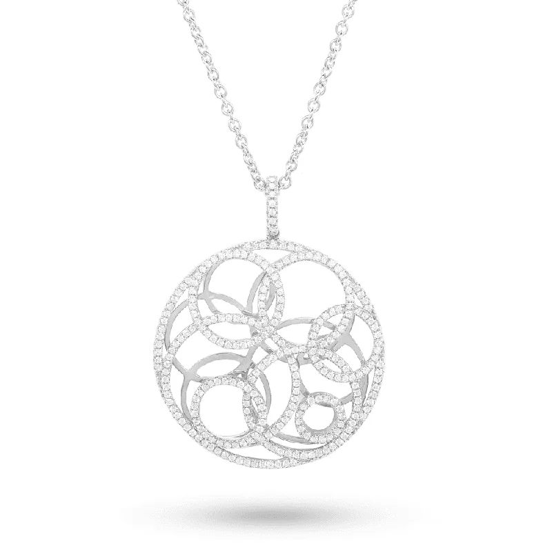 ruby necklaces for women-18ct White Gold "Bubbles" Style Diamond Pendant