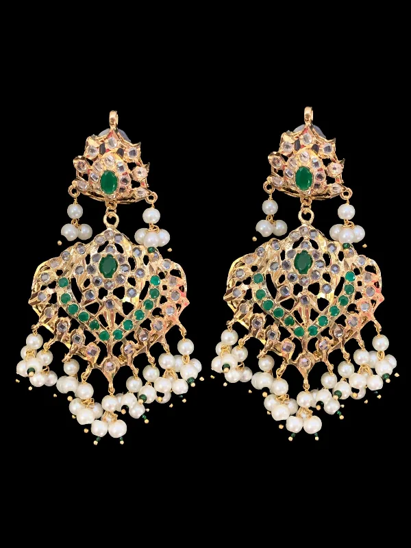 multi-colored earrings for women-Ekta earrings in green DER34 ( SHIPS IN 3 WEEKS  )