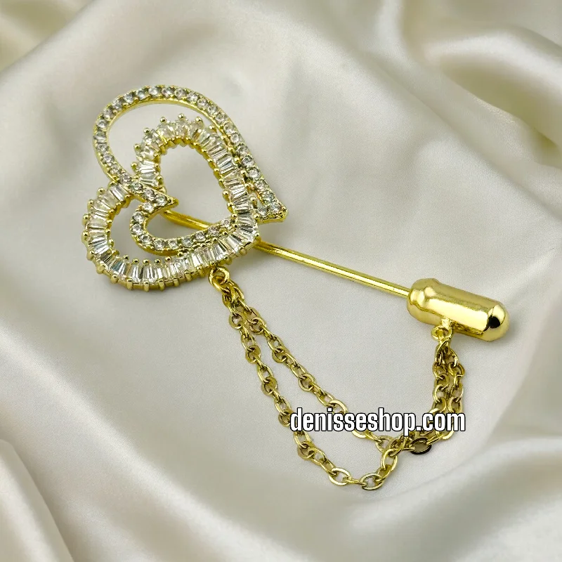 small brooches for women-14K HEART BROOCH