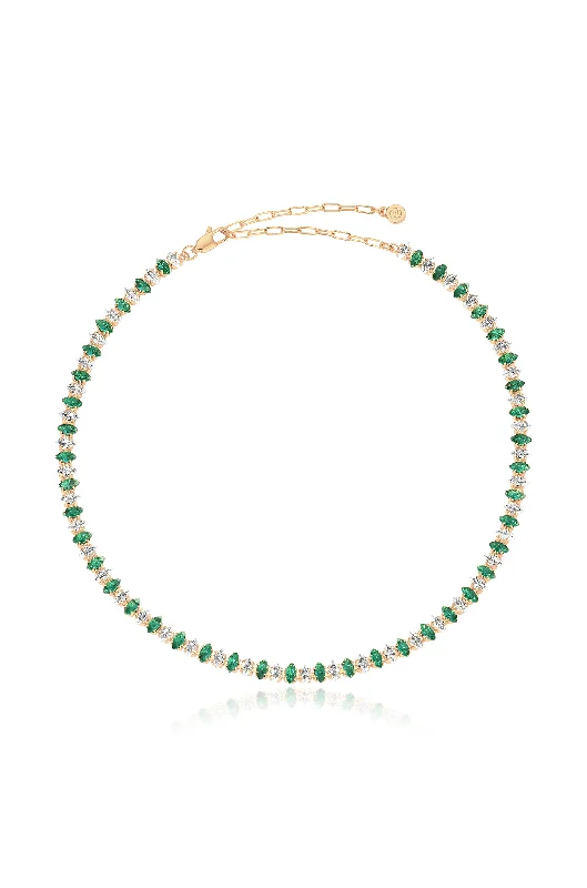 gold name necklaces for women-Emerald Marquise Necklace