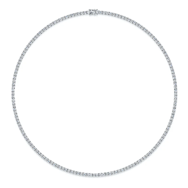 nameplate necklaces for women-18ct White Gold Round Brilliant Cut Diamond Collarette