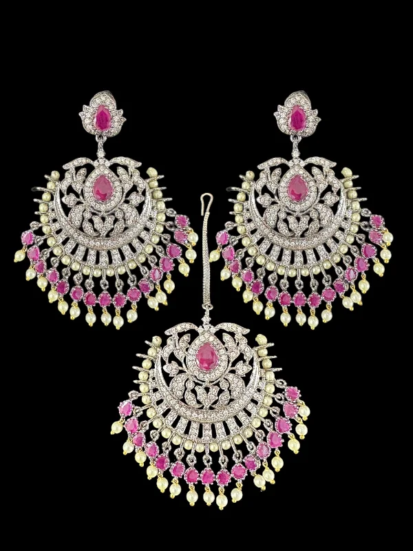 stud earrings for women-ERTK202 Victorian earrings tika - ruby ( READY TO SHIP )