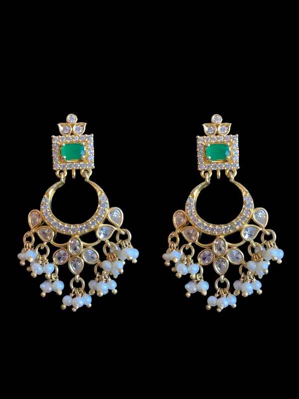 thick hoop earrings for women-92.5 silver with gold plated Cz earrings with fresh water pearls