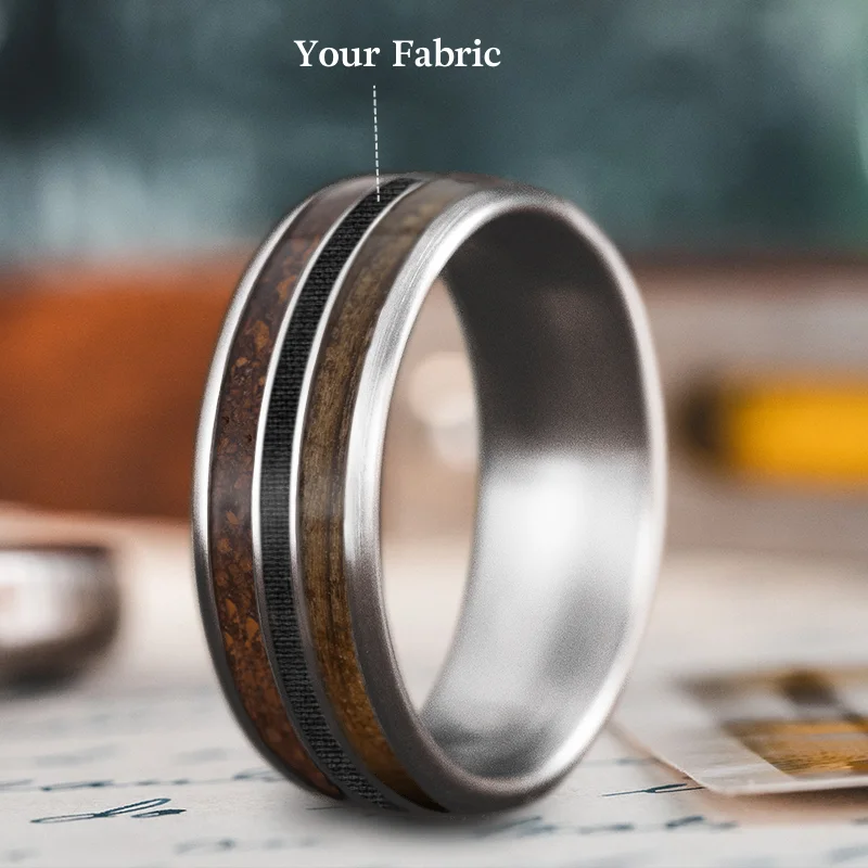 statement rings for women-Custom Design - 3-Inlay Narrow Center 3omLFafXq3ebjQSYXcKfqj4m