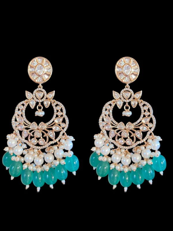 vintage-style earrings for women-DER417 Zurain high quality Polki earrings ( READY TO SHIP)