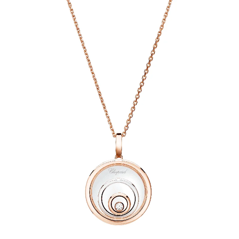 chunky gold necklaces for women-18ct Rose and White Gold Happy Spirit Pendant