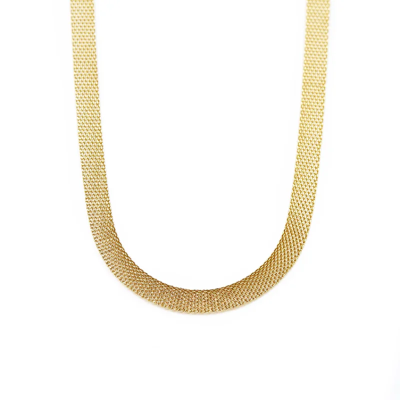 vintage gold necklaces for women-Mesh Choker Chain