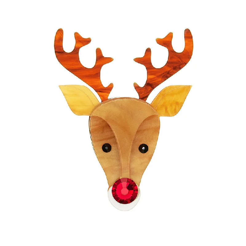 boho brooches for women-Reindeer brooch by Littlemoose in acrylic