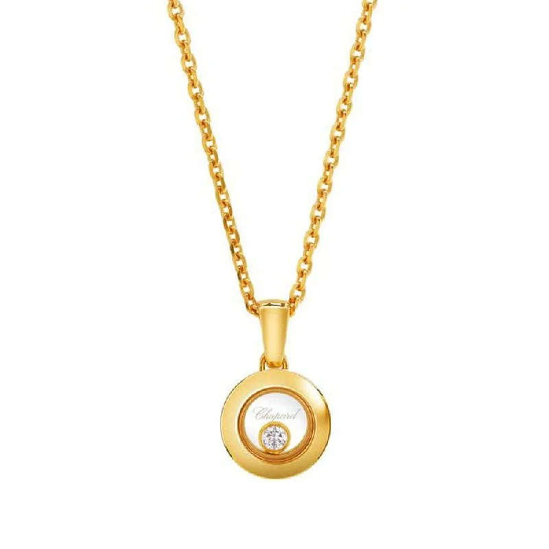 symbolic necklaces for women-Happy Diamonds Icons 18ct Yellow Gold Round Pendant