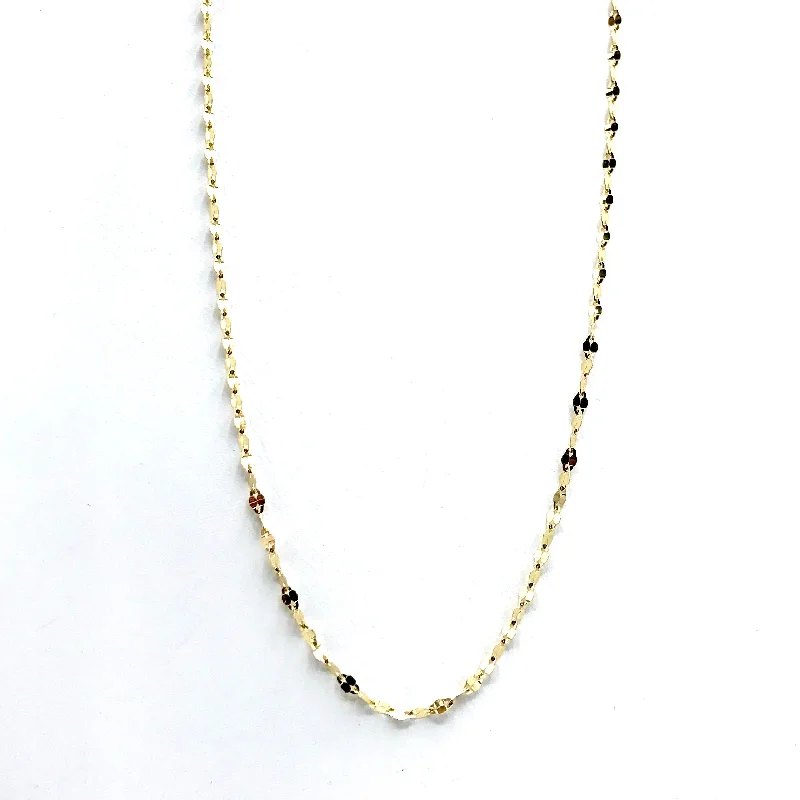 long necklaces for women-Sparkly Italian 14 Karat Yellow Gold Chain 16"- also available in 18"