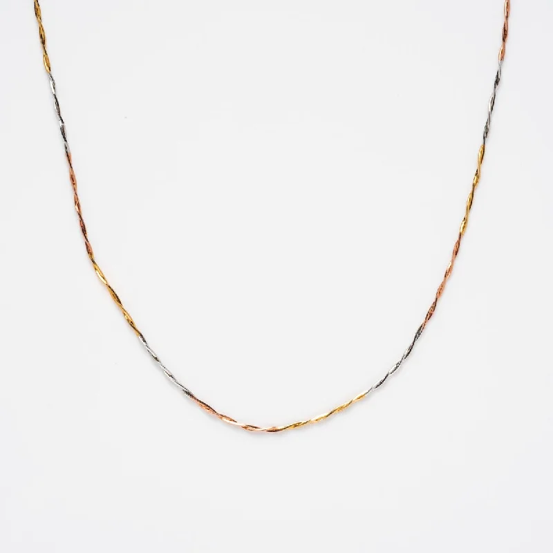 long chain necklaces for women-Mixed Metal Twisted Chain