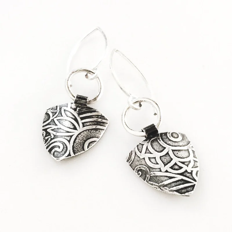 boho earrings for women-Riley Industrial Earrings in Sterling Silver