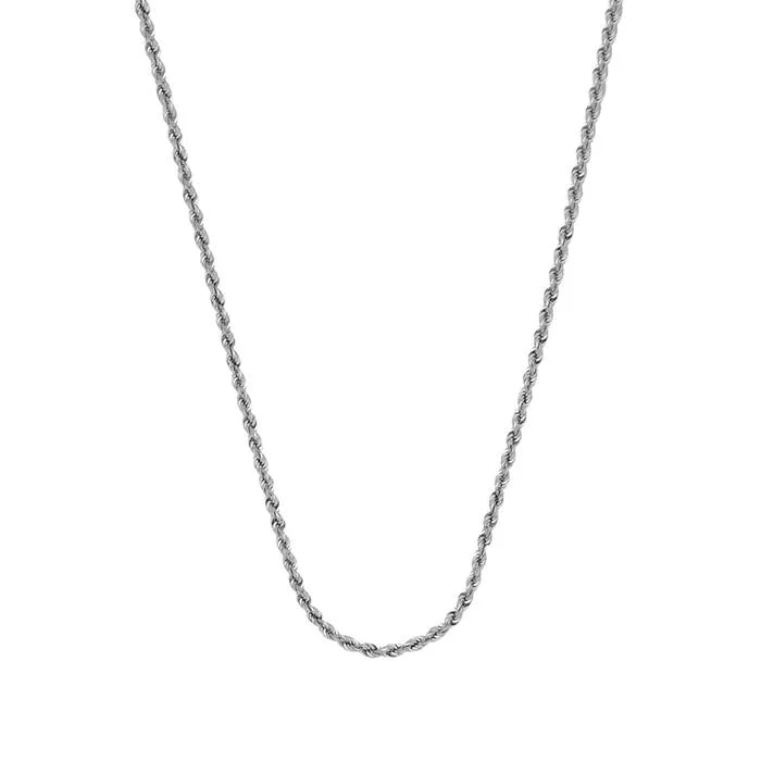 adjustable gold necklaces for women-WHITE GOLD ROPE CHAIN