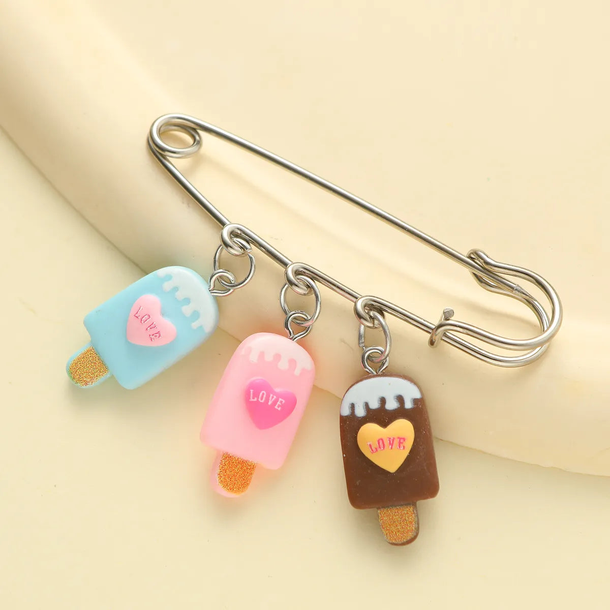 crystal-studded brooches for women-Cute Simple Style Ice Cream Alloy Alloy Women's Brooches