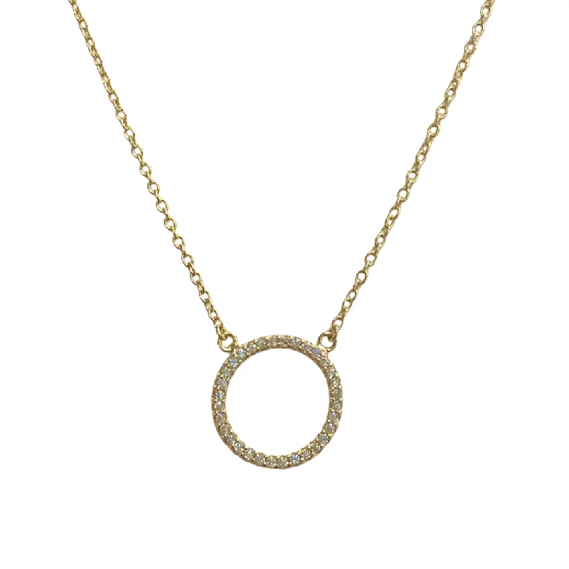 chunky necklaces for women-Geovana Hollow Circle Necklace