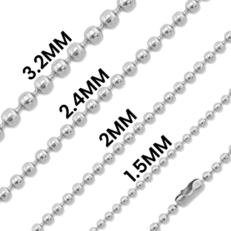 contemporary necklaces for women-Stainless Steel Ball Bead Chain / CHJ2069