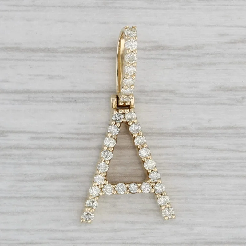 modern engagement rings for women-0.50ctw Diamond Letter Initial A Pendant 10k Yellow Gold