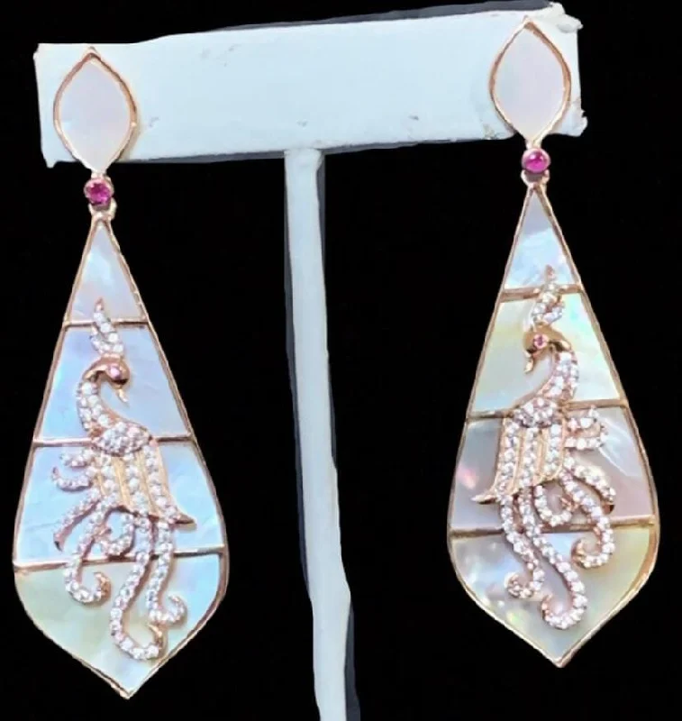 adjustable gold earrings for women-DER149 Mother of pearl earrings ( READY TO SHIP)