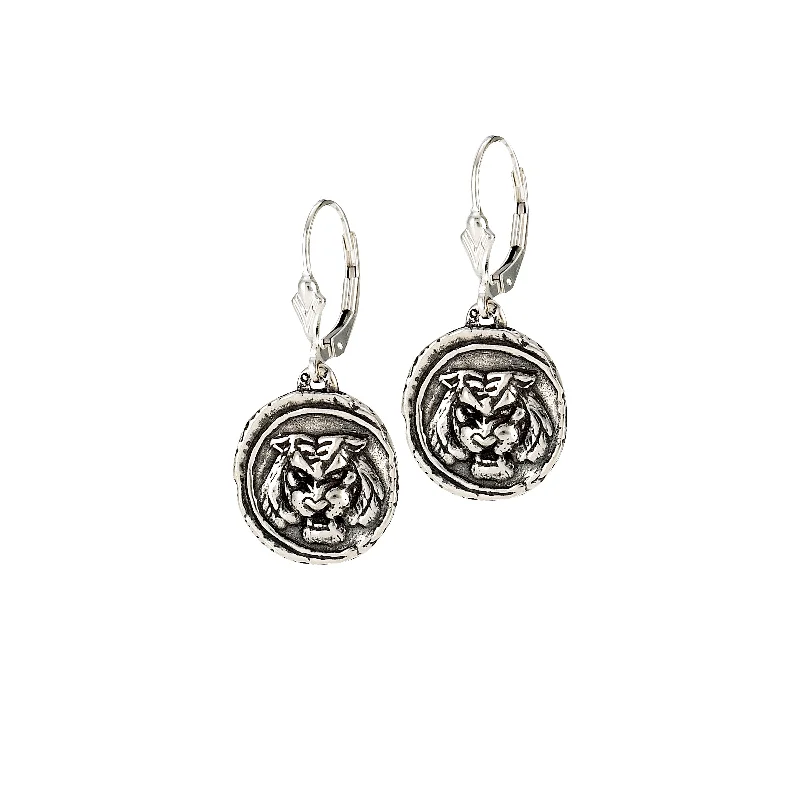 yellow gold earrings for women-Tiger Doubloon Earrings