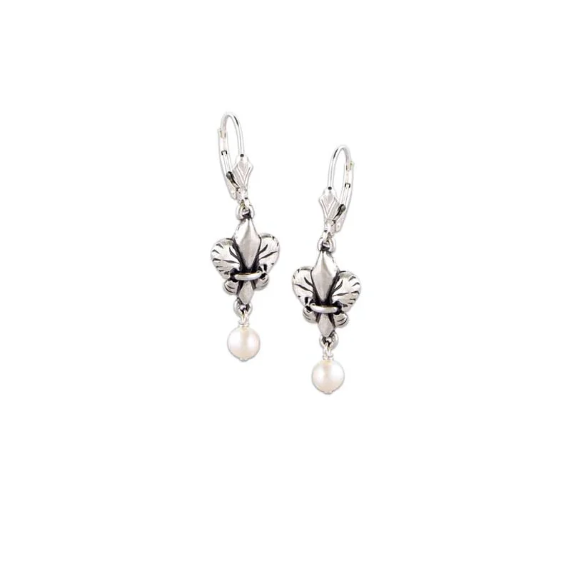 silver chandelier earrings for women-Tiger Lily Mini Pearl Earrings