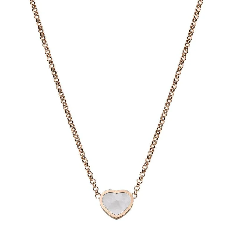 layered gold necklaces for women-18ct Rose Gold My Happy Hearts Mother Of Pearl Pendant