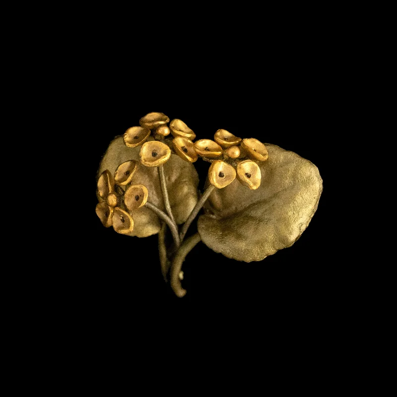 heart-shaped brooches for women-Golden African Violet Brooch - Web Exclusive