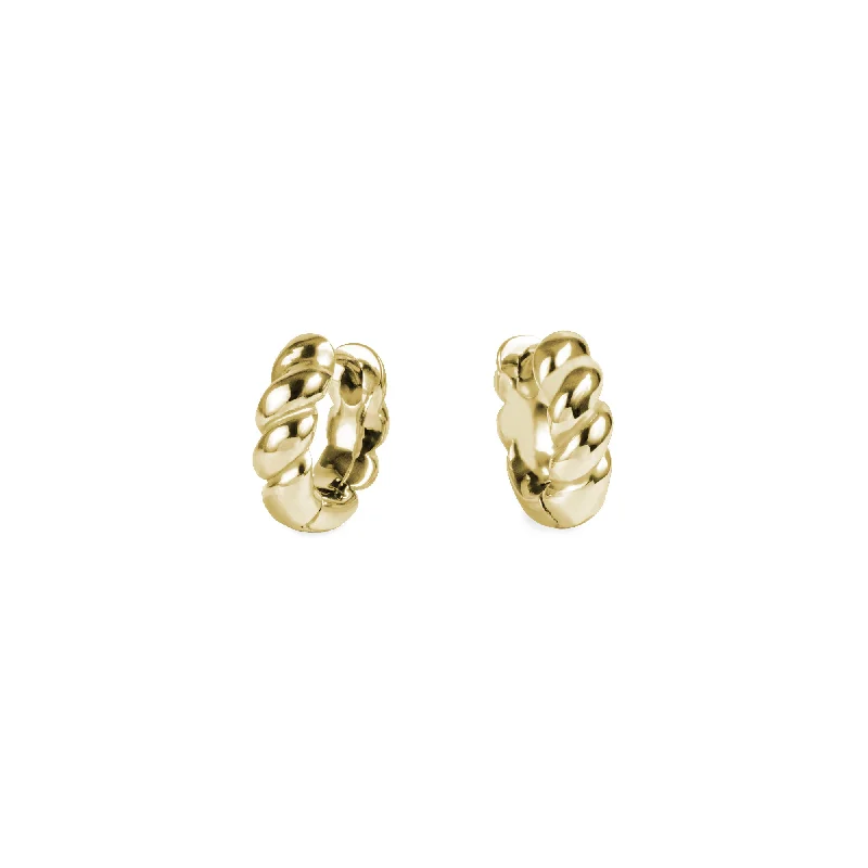 designer earrings for women-Croissant huggie earrings