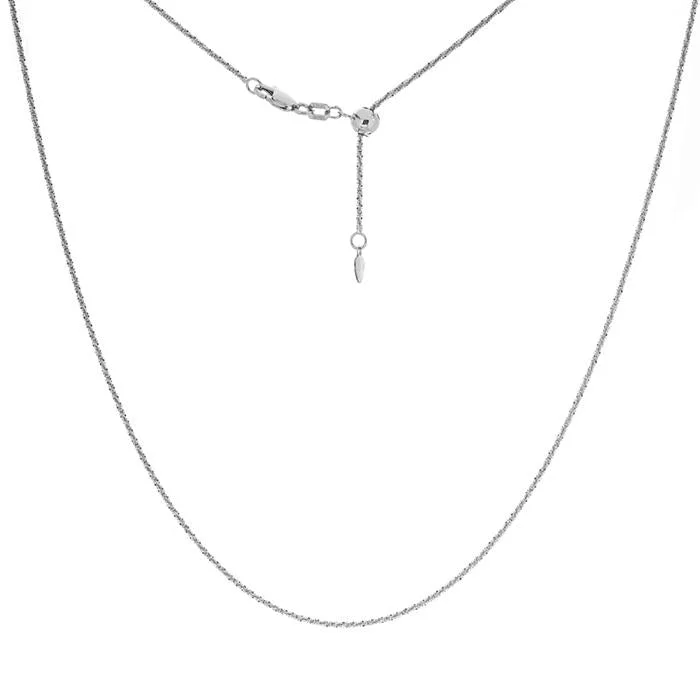 custom necklaces for women-ADJUSTABLE WHITE GOLD SPARKLE CHAIN