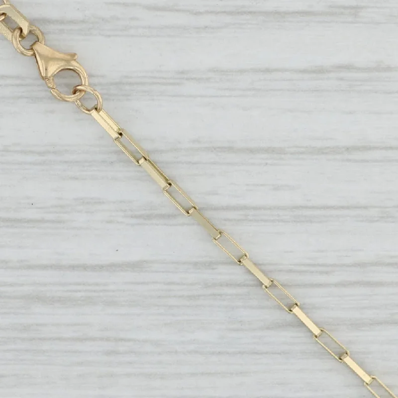 custom-designed engagement rings for women-New 23.5" 1.5mm Elongated Box Chain 10k Yellow Gold Lobster Clasp