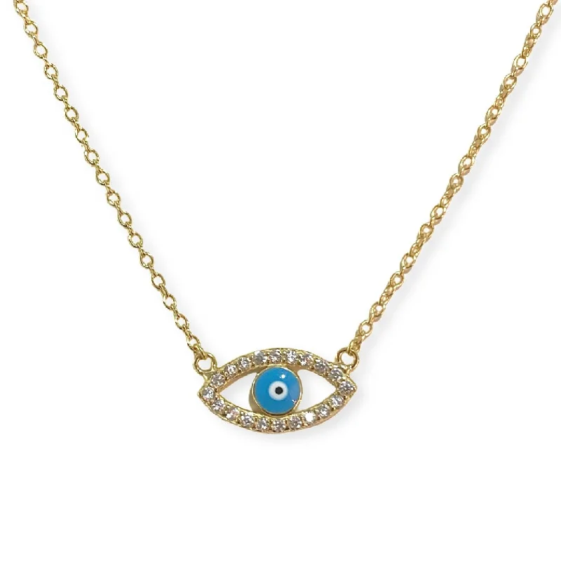 gold necklaces for women-Evil Eye Turquoise Necklace