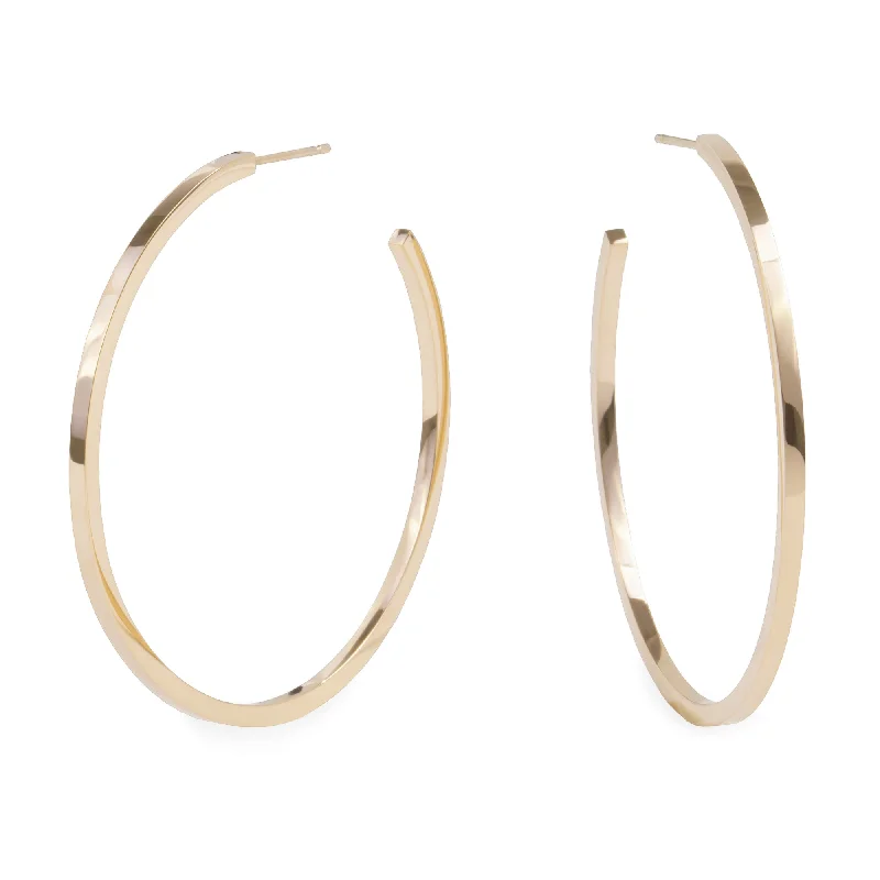 sterling hoop earrings for women-X-large skinny hoop earrings