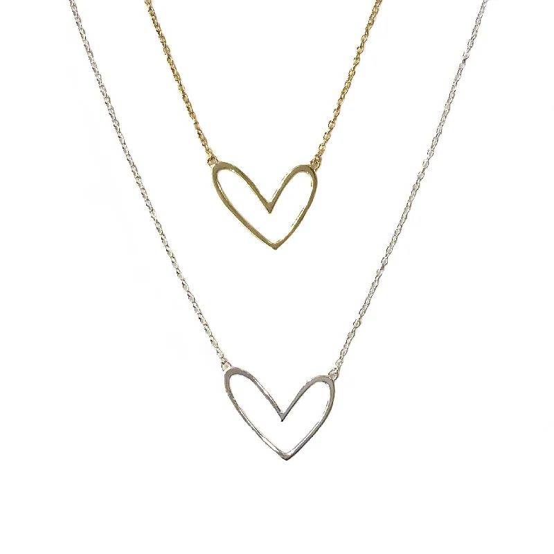 birthday gift necklaces for women-Heart Scribble Necklace