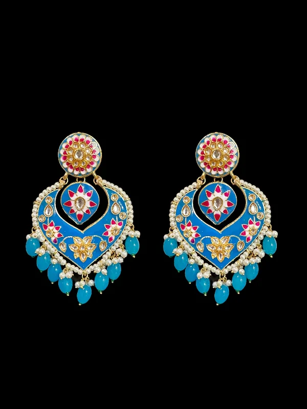 yellow gold earrings for women-DER564 large sized kundan earrings ( READY TO SHIP )